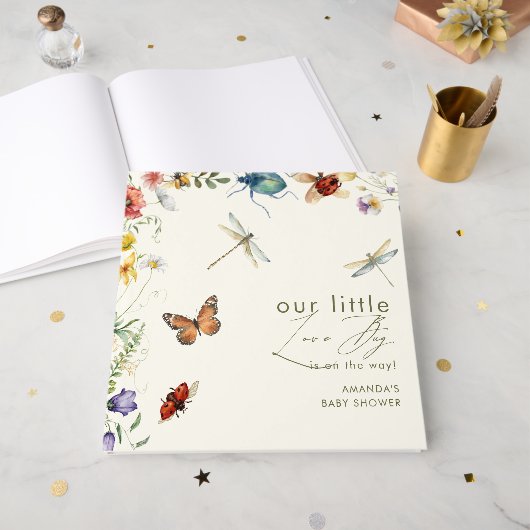 Livre D'or Boho Love Bug Insectes Libellule (Recto ouvert)