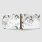 Livre D'or BOHO Marine Blanc Floral Pampas Mariage en herbe (Complet)