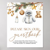 Livre d'or Boho Noël Baby shower de vacances (Devant)