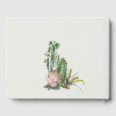 LIVRE D'OR BOHO PINK FLORAL DESERT CACTI FOLICOULEUR D'EAU (Verso)