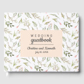 Livre D'or Boho Rose Bleu fleurs Mariage Fleur personnalisée (Recto)