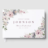 Livre D'or Boho rose pâle mariage à fleurs (Recto)