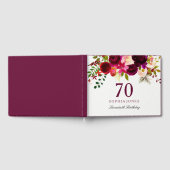 Livre D'or Boho rouge bordeaux 70e fête d'anniversaire (Complet)