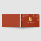 Livre D'or Boho rouge moderne floral mariage chinois (Complet)