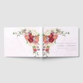 Livre D'or Boho Rouge rose blanc Rose Fleurs Mariage (Complet)