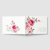 Livre D'or Boho Rouge Rose Fleurs Mariage d'aquarelle (Complet)