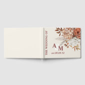 Livre D'or Boho Rust Terracotta séché Fan Fleurs Mariage (Complet)