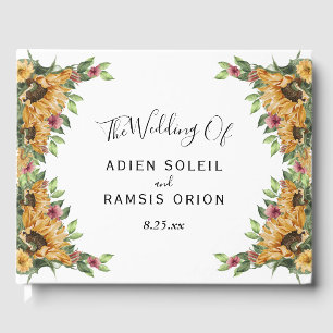 Livre D'or Boho Sunflower Rustique Mariage Fleur sauvage