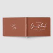 Livre D'or Boho Terracotta brûlé Orange Mariage Monogramme (Complet)