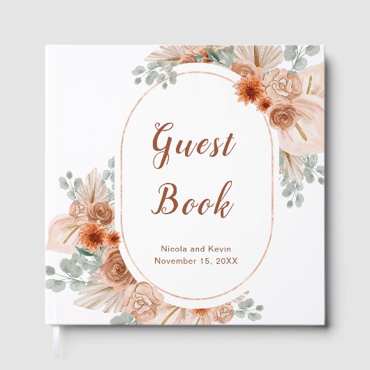 Livre d'or Boho Terracotta Herbe de la Pampa (Recto)