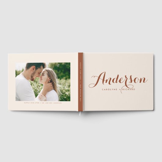 Livre D'or Boho Terracotta Moderne Mariage de calligraphie (Complet)