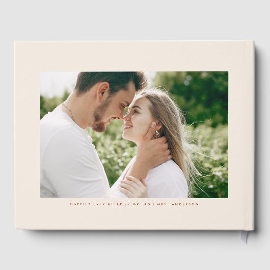 Livre D'or Boho Terracotta Moderne Mariage de calligraphie (Verso)