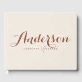 Livre D'or Boho Terracotta Moderne Mariage de calligraphie (Recto)