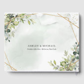 Livre D'or Boho verdure eucalyptus feuillage or mariage (Verso)