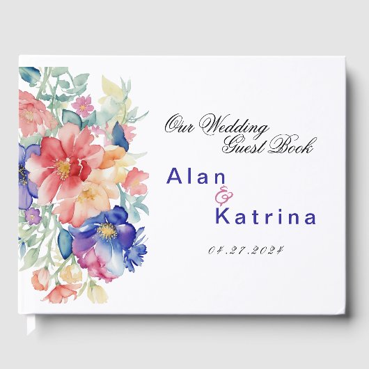 Livre d'or Boho Vibrant Fleurs (Recto)