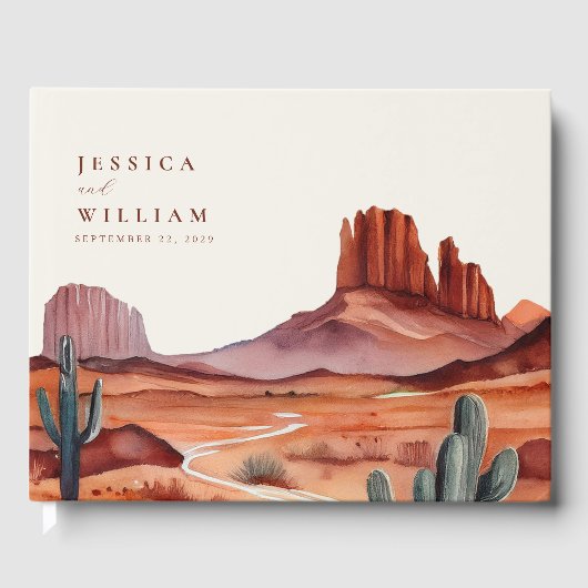 Livre D'or Boho Watercolor Desert Mariage (Recto)