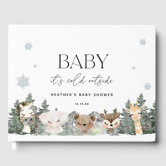 Livre D'or Bois bébé Il fait froid dehors du Baby shower (Recto)