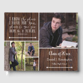 Livre D'or Bois Bible Verse Photo Collage Graduation (Recto)