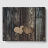 Livre D'or Bois Burlap Coeurs Chaîne Lumières Mariage campagn (Verso)