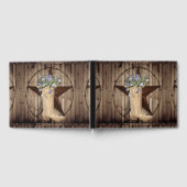 Livre D'or bois de grange rustique fleur sauvage occidentale  (Complet)