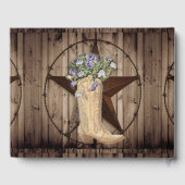 Livre D'or bois de grange rustique fleur sauvage occidentale  (Verso)