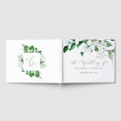 Livre D'or Bois de verdure Monogramme Retour Mariage (Complet)