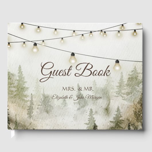 Livre D'or Bois, Forêt, Pins Arbres, Mariage des lumières à c (Recto)