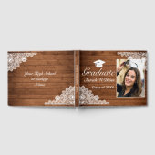 Livre D'or Bois rustique et dentelle blanche (Complet)