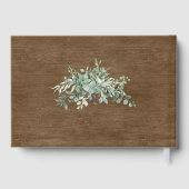 Livre D'or Bois rustique vert Élégant Mariage Eucalyptus (Verso)