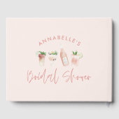 Livre D'or Boissons roses girly moderne douche nuptiale (Verso)