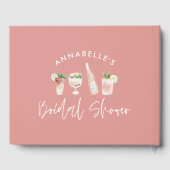 Livre D'or Boissons roses girly moderne douche nuptiale (Verso)