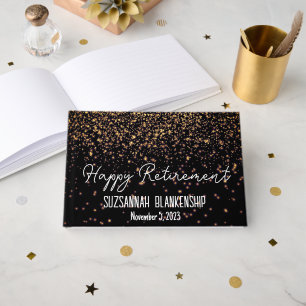 Livre D'or Bonne retraite Black Faux Gold Parties scintillant