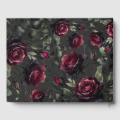 Livre D'or Bordeaux Red Roses Shadowy Grey Floral Mariage (Verso)