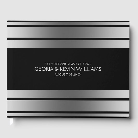 Livre D'or Bordure des bandes noires et argentées (Recto)