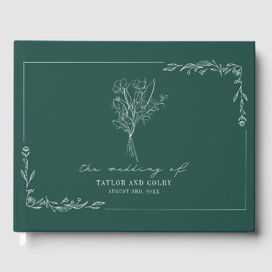 Livre D'or Bouquet Emerald Rustic Mariage (Recto)