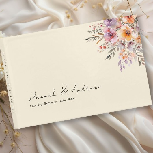 Livre D'or Bouquet, Fleur, Mariage, Beige