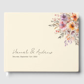 Livre D'or Bouquet, Fleur, Mariage, Beige (Recto)