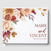 Livre D'or Bourgogne Burange Brown Floral Mariage (Recto)