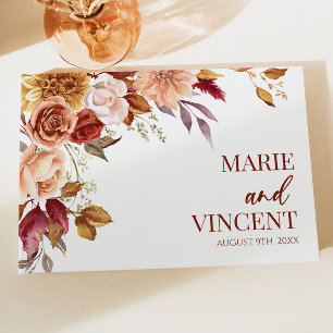Livre D'or Bourgogne Burange Brown Floral Mariage