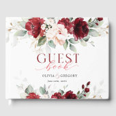 Livre D'or Bourgogne et Mariage floral rose pâle (Recto)