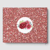 Livre D'or Bourgogne Floral Rose Fête des mariées Parties sci (Verso)