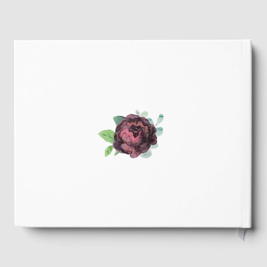 Livre D'or Bourgogne Rose Folithe Fête des mariées florale (Verso)