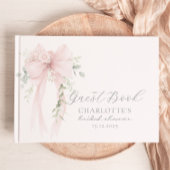 Livre D'or Bow Bridal Shower Greenery ivory