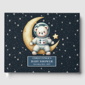 Livre D'or Boy Baby shower Invité Réserver Espace Teddy Ours (Recto)