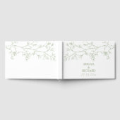 Livre D'or Branche avec fleurs vert sauge mariage monochrome (Complet)