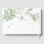 Livre D'or Branche avec mariage de fleurs vert et blanc sauge (Verso)