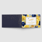 Livre D'or Bright Gold Navy Blue Floral Mariage (Complet)