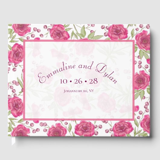 Livre D'or Bright Pink Rose Wedding (Recto)
