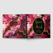 Livre D'or Bright Red and Gold Marble Agate Birthday Party (Complet)