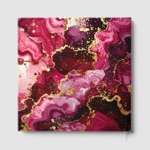 Livre D'or Bright Red and Gold Marble Agate Birthday Party (Verso)